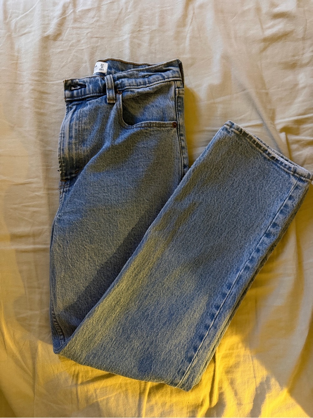 Abercrombie & Fitch Straight Leg Light Blue Denim Jeans